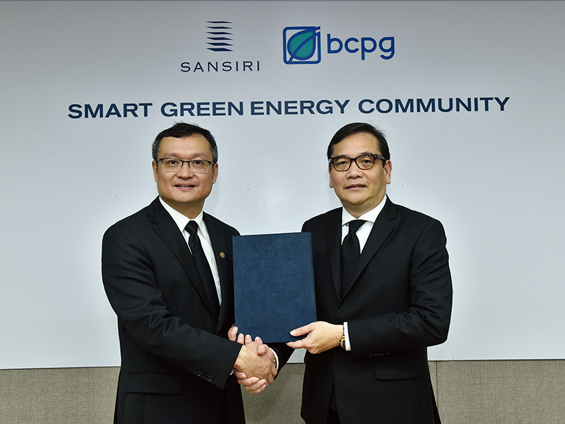 “แสนสิริ-บีซีพีจี” ลงนาม MOU เปิดตัวชุมชนพลังงานสีเขียวอัจฉริยะครั้งแรกในไทย